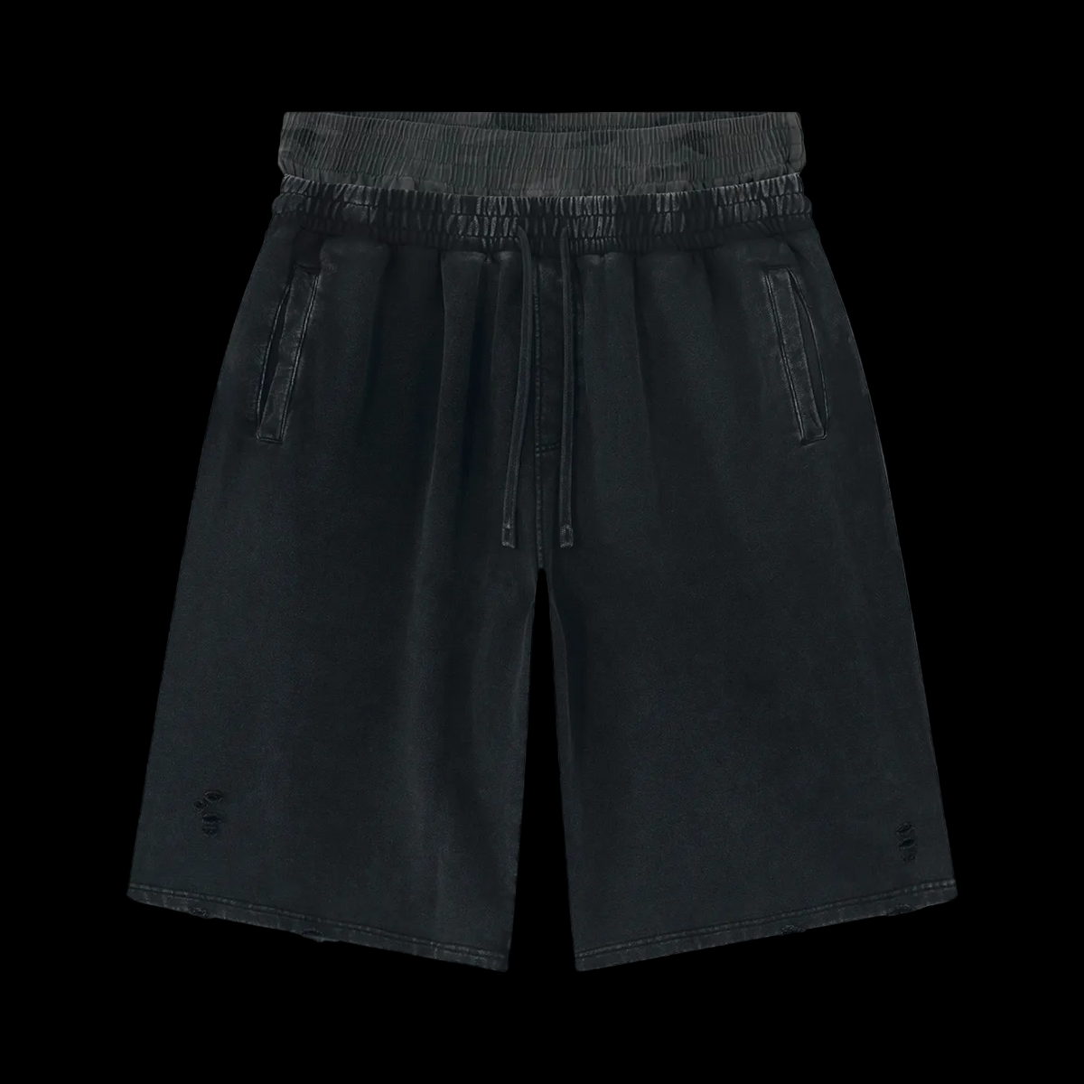 Vintage Wash Distressed Wide Leg Shorts
