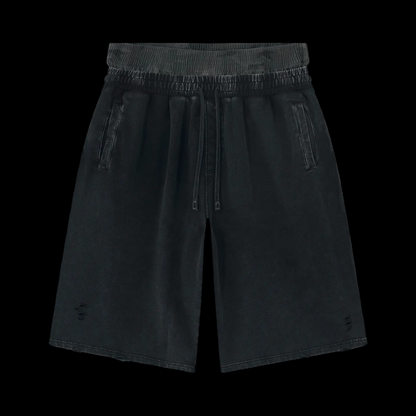 Vintage Wash Distressed Wide Leg Shorts