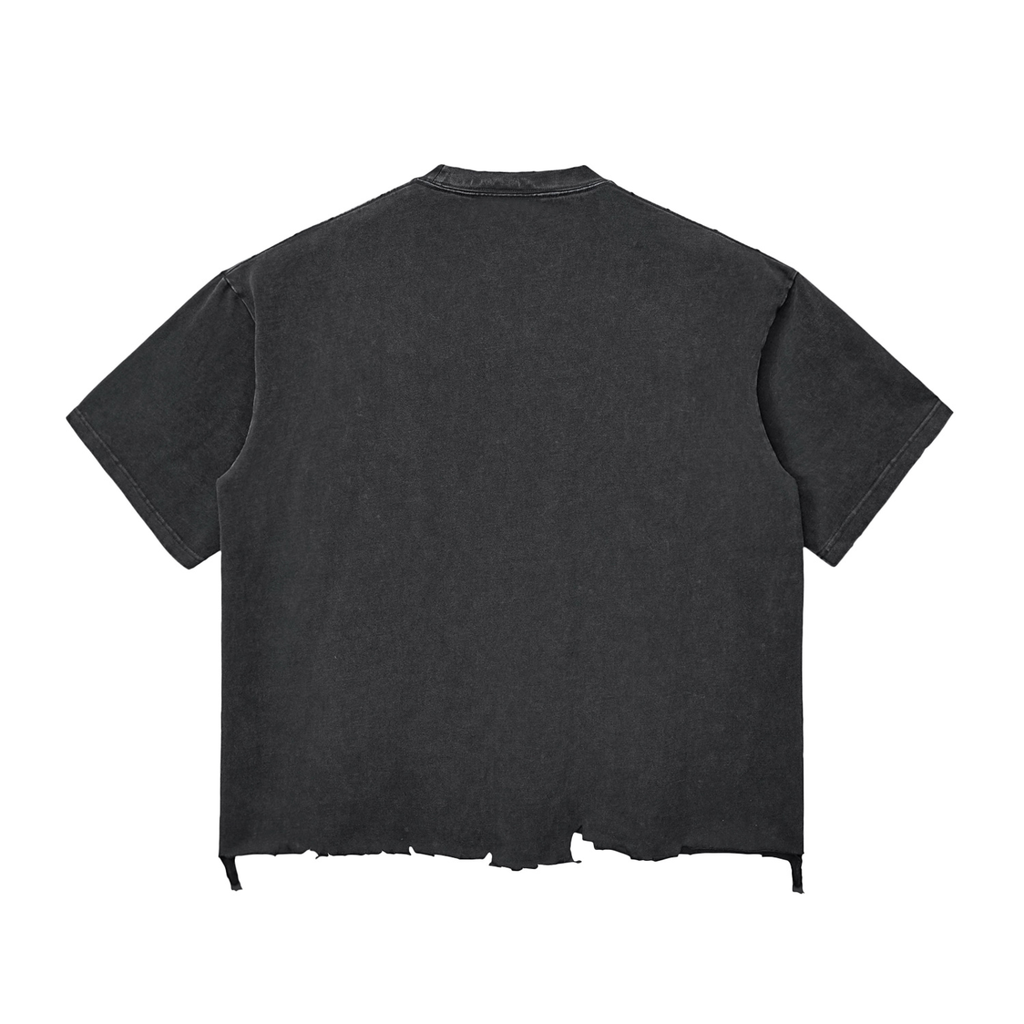 MIDNIGHT Snow Wash Raw-Hem Boxy T-shirt