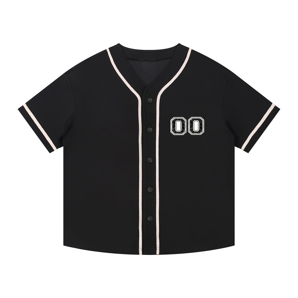 Contrast Piped Button-Up Jersey