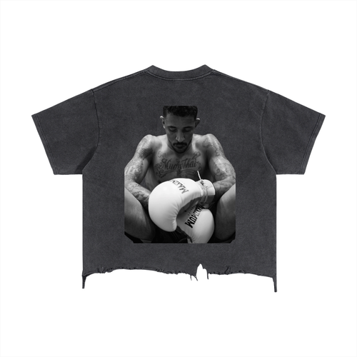 Carlos Prates Vintage Wash Boxy Distressed Hem T-Shirt