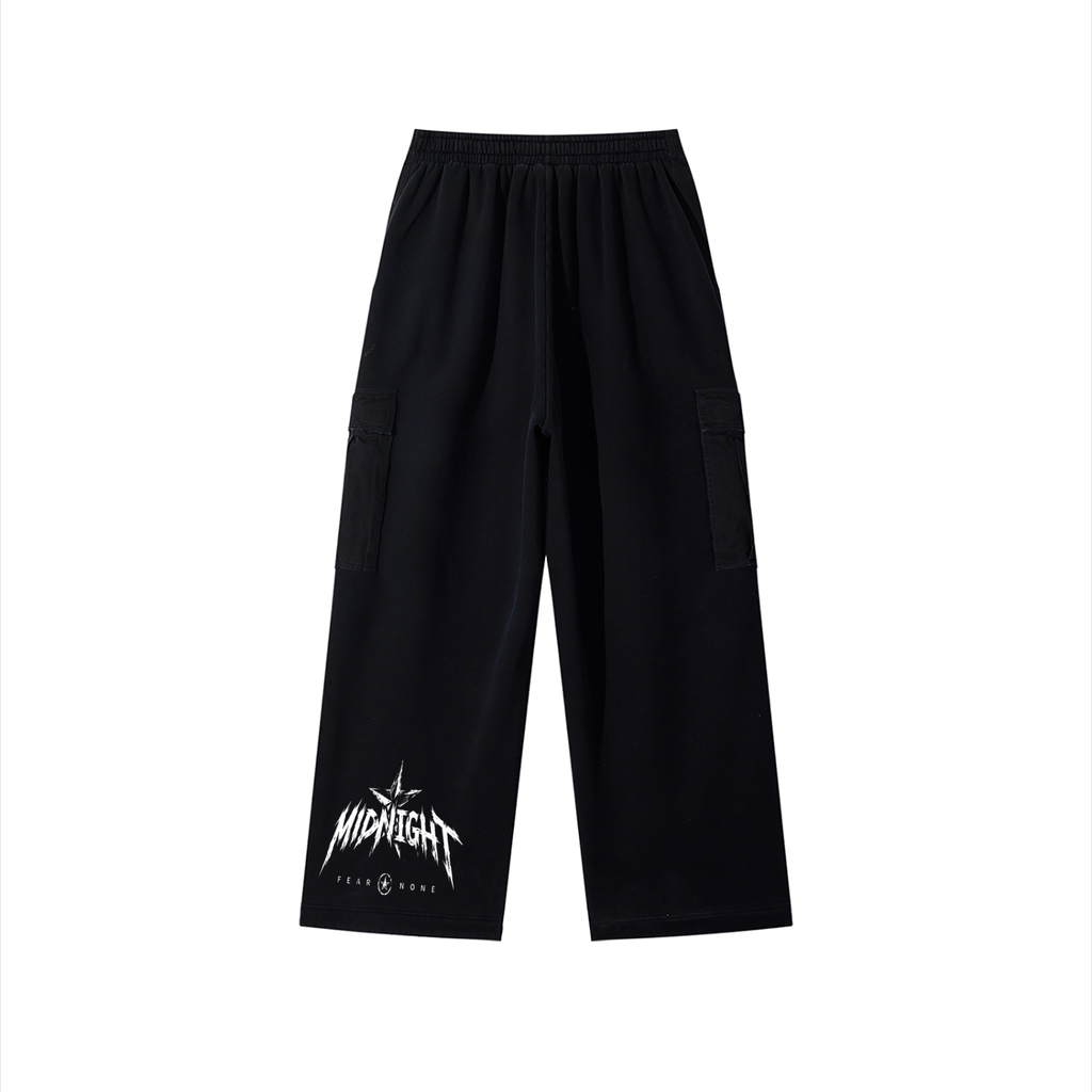 Unisex Sunfade Washed Wide Leg Cargo Pants