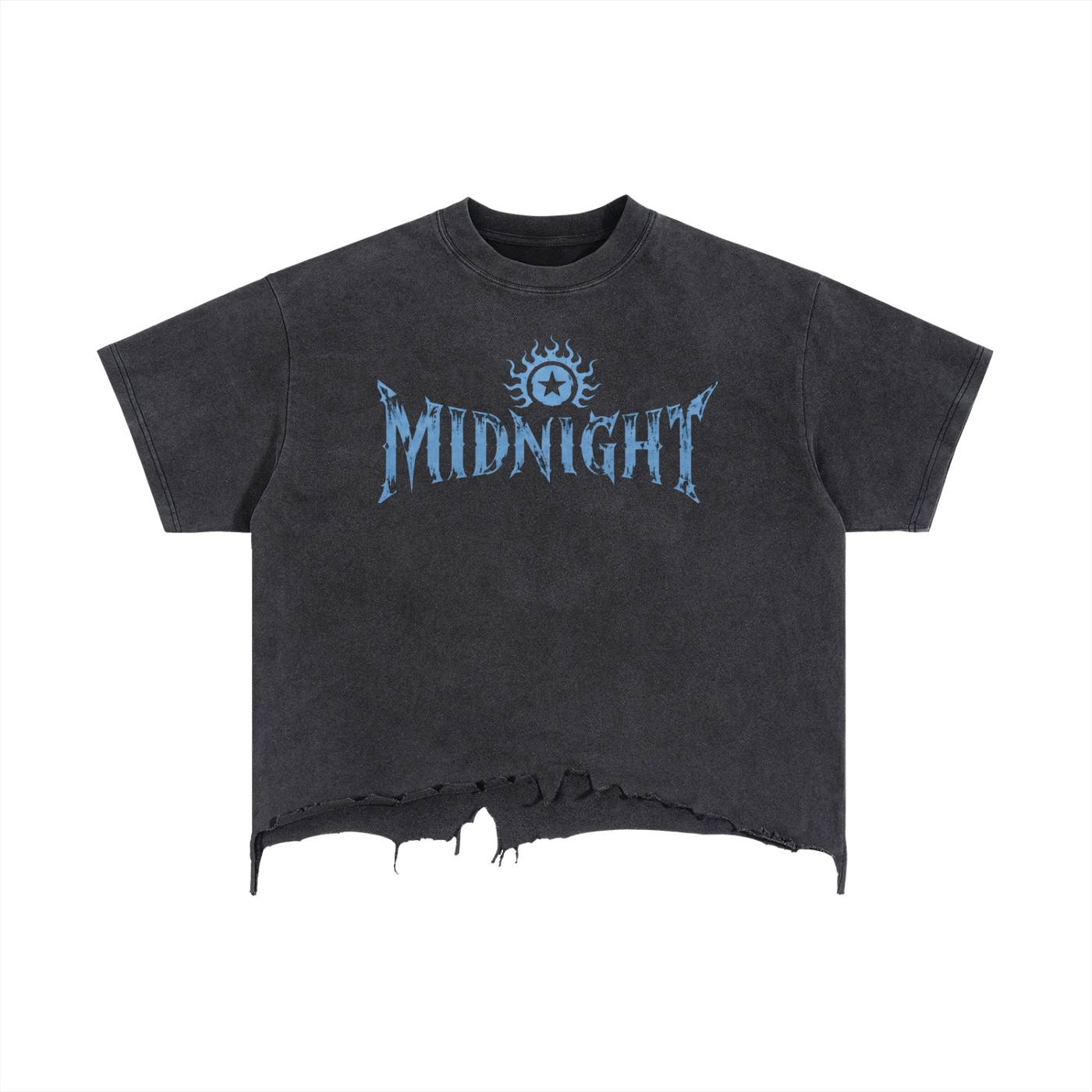 Vintage Wash Boxy Distressed Hem T-Shirt
