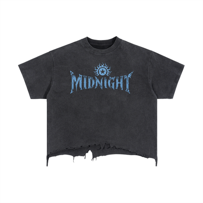 Vintage Wash Boxy Distressed Hem T-Shirt