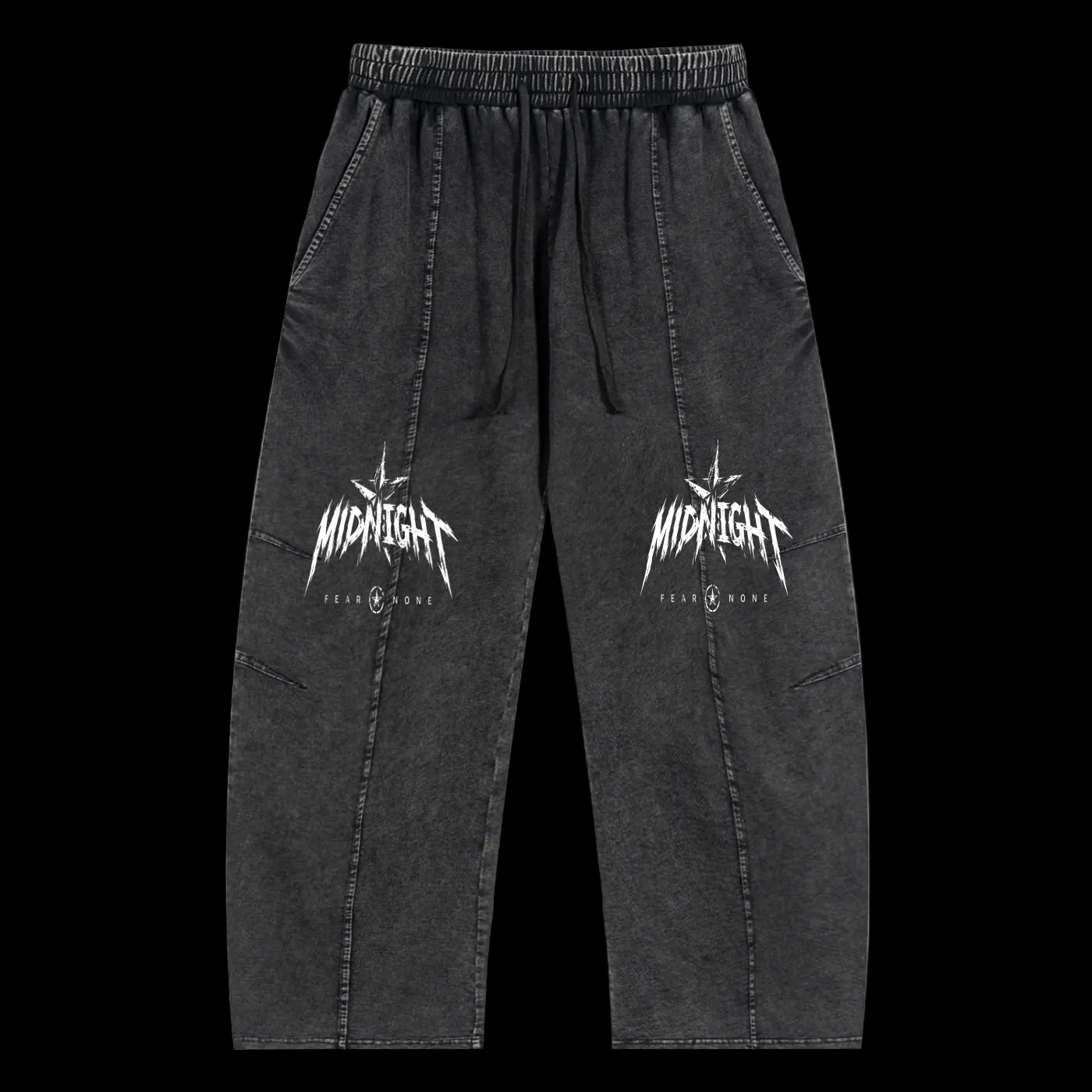 Snow Wash Drawstring Cotton Pants
