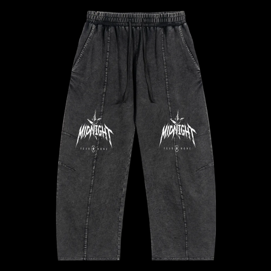 Snow Wash Drawstring Cotton Pants