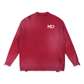 Sun Fade Distressed Ripped Crewneck sweater