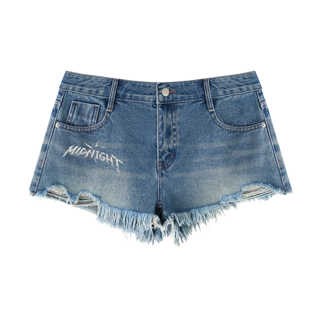 Women's Vintage Wash Raw Hem Denim Shorts