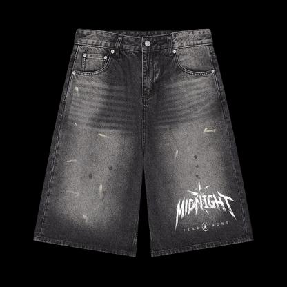 Men’s Vintage Wash Wide Leg Denim Shorts