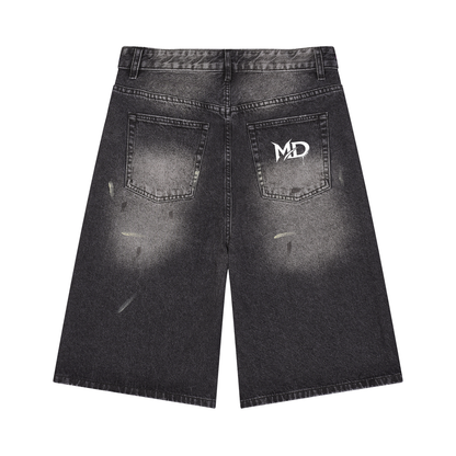 Men’s Vintage Wash Wide Leg Denim Shorts