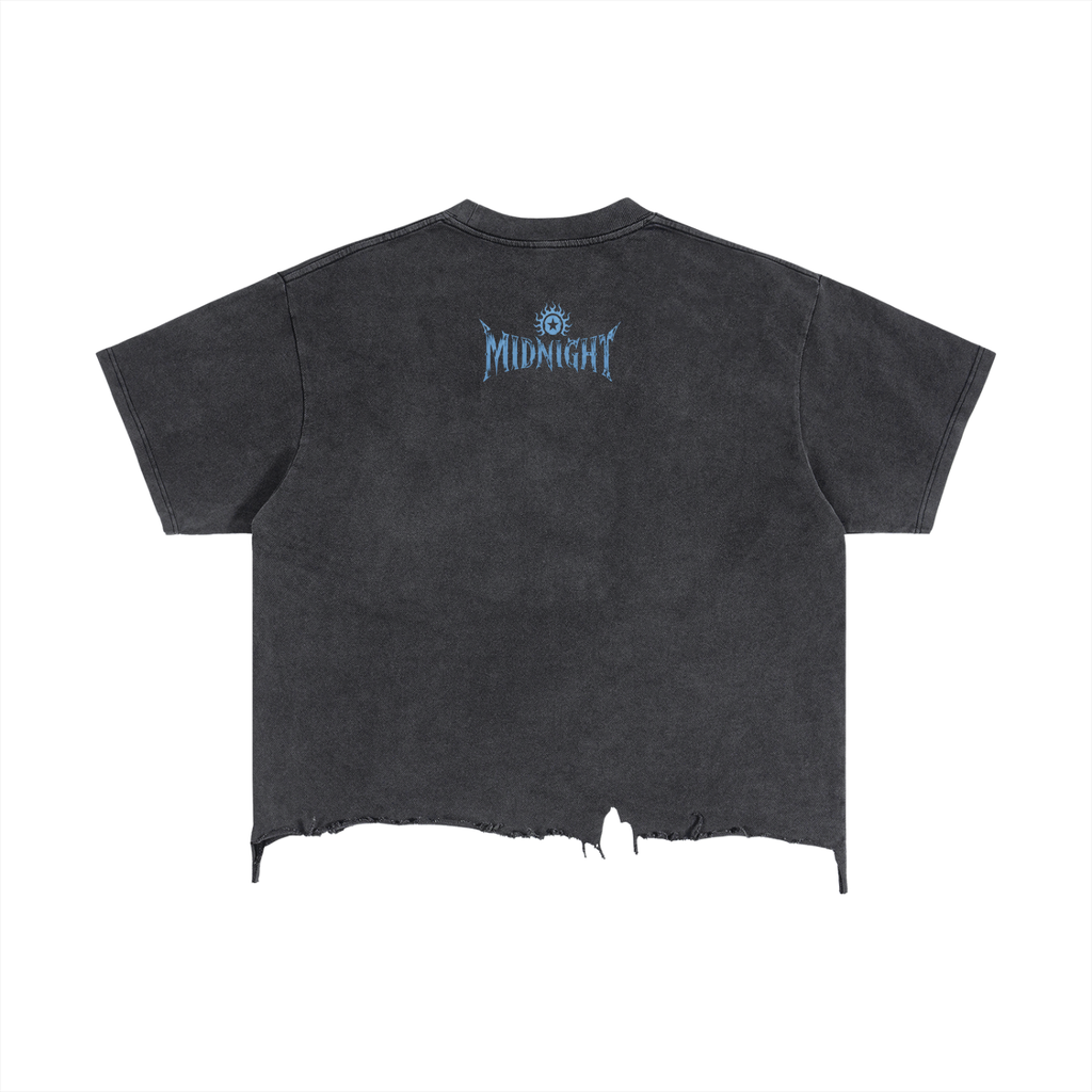 Vintage Wash Boxy Distressed Hem T-Shirt