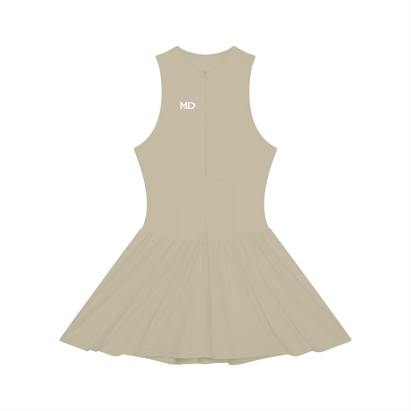 Women’s Ruched Sleeveless Full-Zip Dress