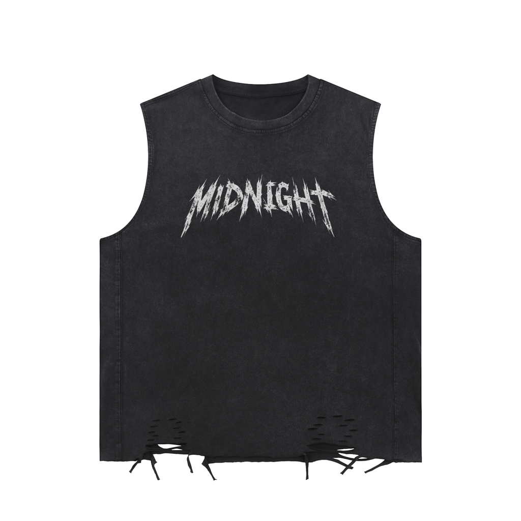 Snow Washed Raw-Hem Tank Top