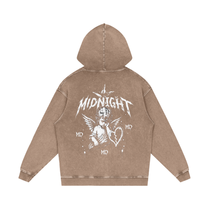 Snow Washed Loose Cotton Hoodie