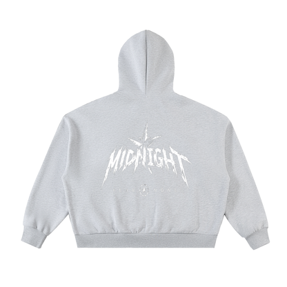 Fleeced Full-Zip Boxy Hoodie