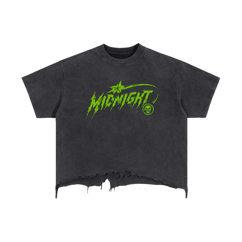 Vintage Wash Boxy Distressed Hem T-Shirt