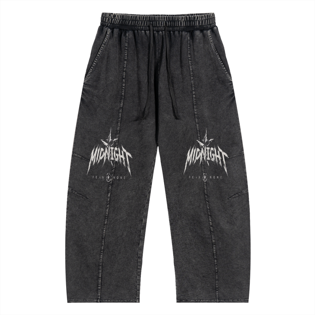 Snow Wash Drawstring Cotton Pants