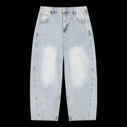 Men's Vintage Wash Sunfade Barrel Leg Jeans