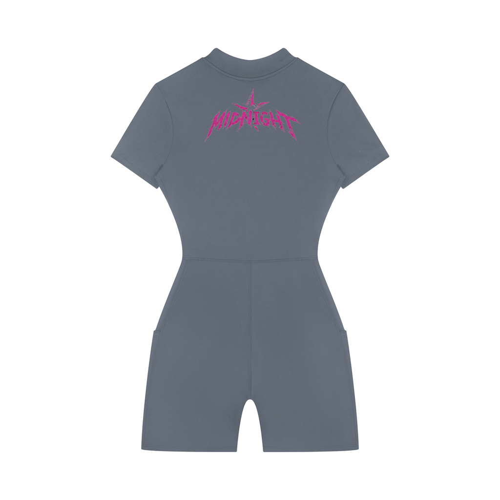 Women's Quarter-Zip Short Sleeve Romper