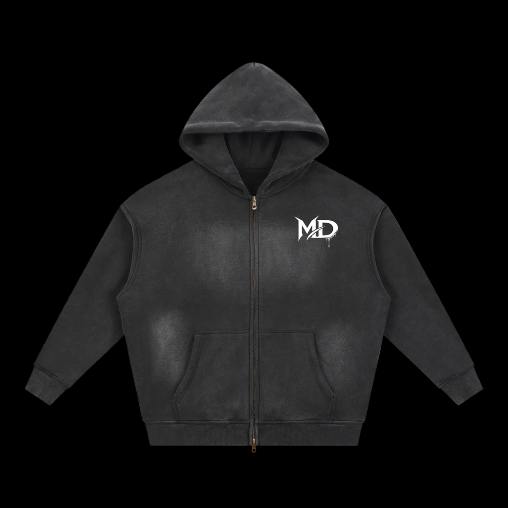 Sunfade Two-way Zipper Boxy Fleece Hoodie