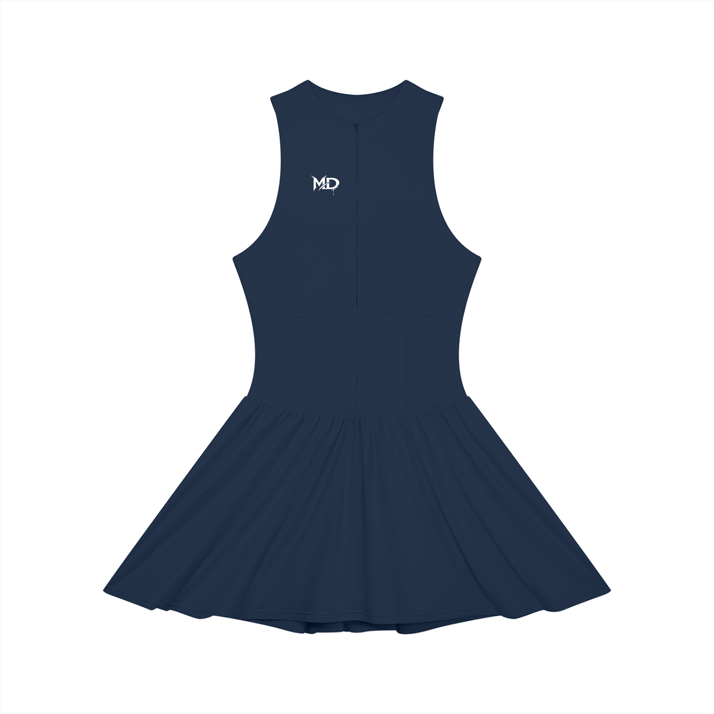 Women’s Ruched Sleeveless Full-Zip Dress