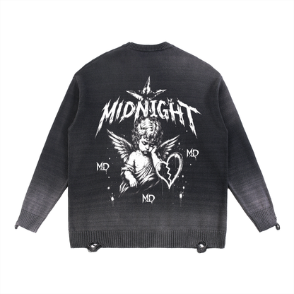 Sun Fade Distressed Ripped Crewneck sweater