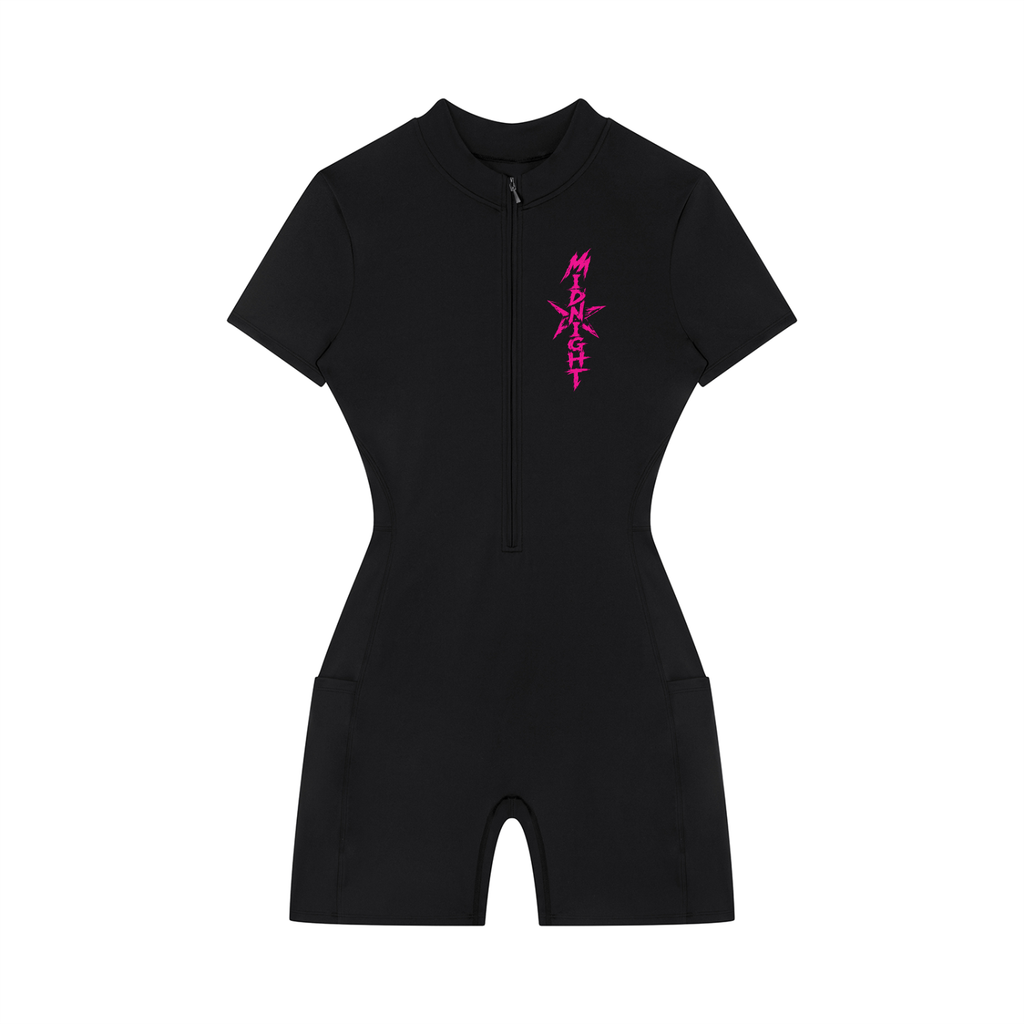 Women's Quarter-Zip Short Sleeve Romper