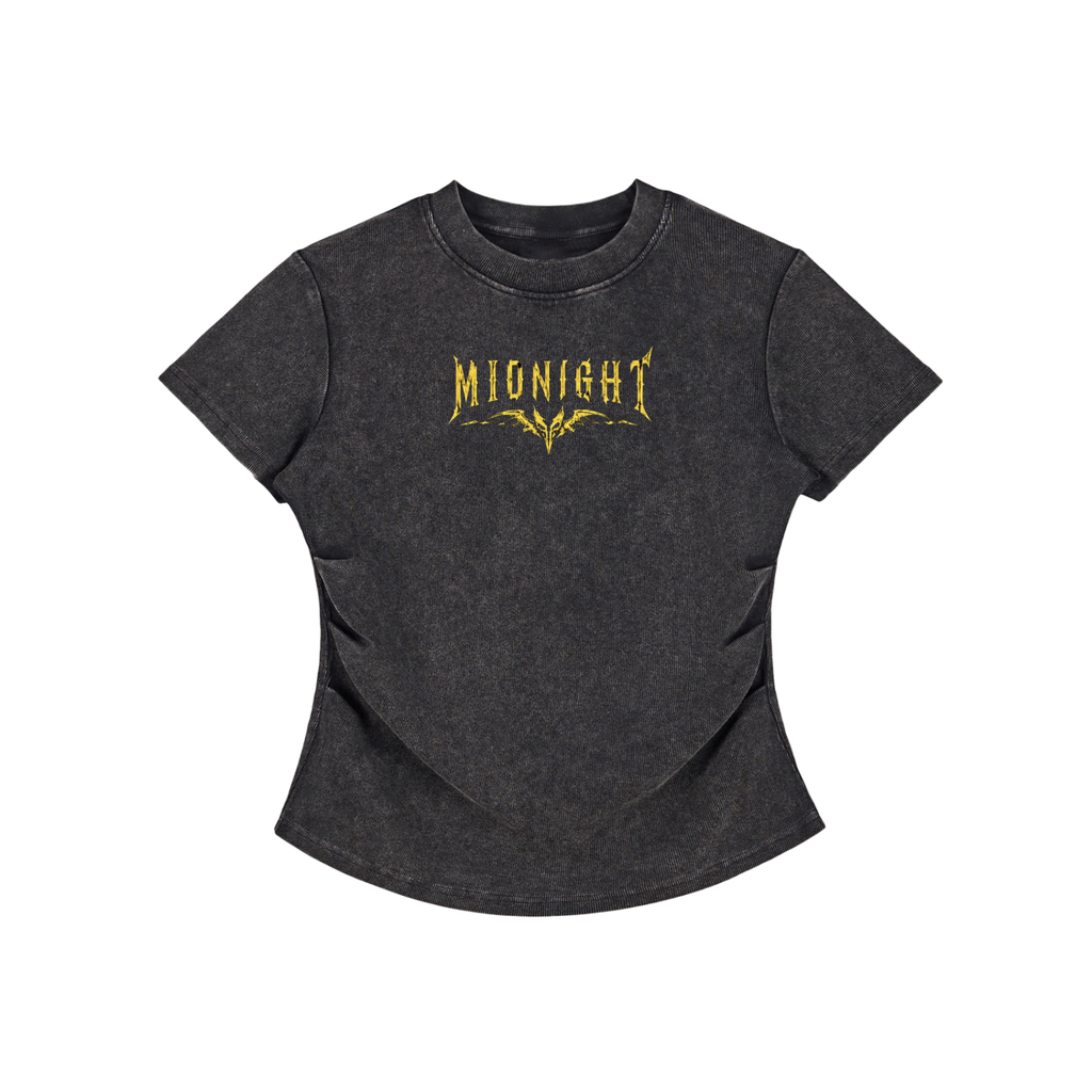 Vintage Washed Bodycon Cotton T-Shirt