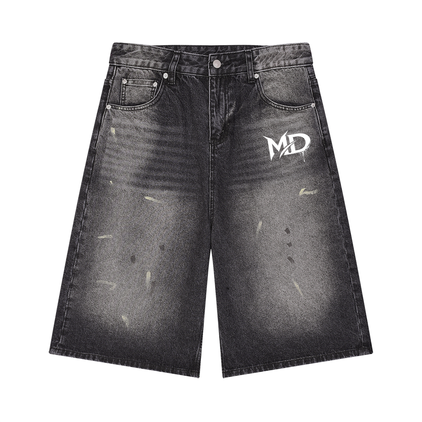 Men’s Vintage Wash Wide Leg Denim Shorts