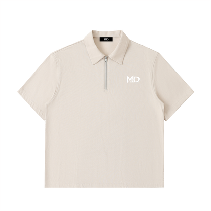 Half-Zip Cotton Polo Shirt