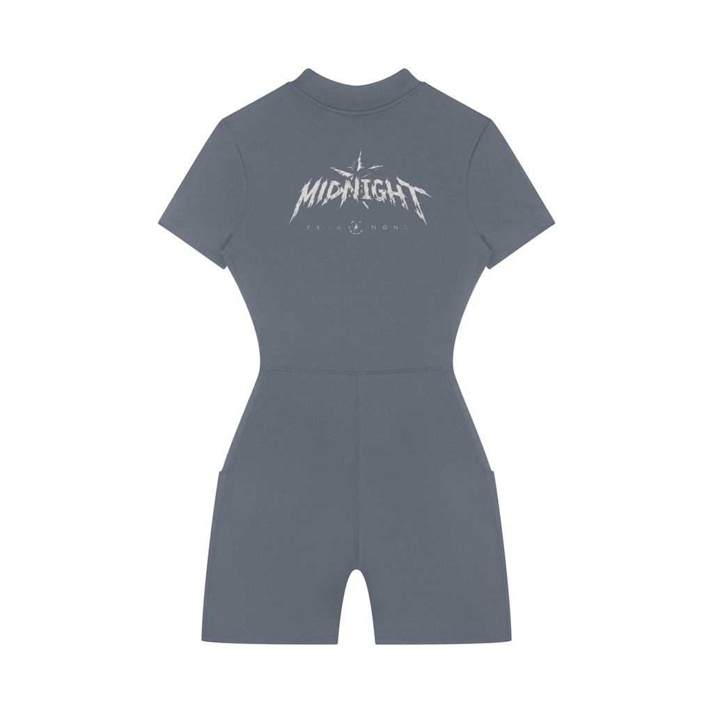 Women's Quarter-Zip Short Sleeve Romper