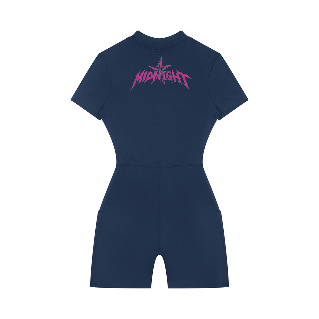 Women's Quarter-Zip Short Sleeve Romper