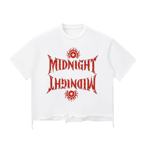 MIDNIGHT Snow Wash Raw-Hem Boxy T-shirt