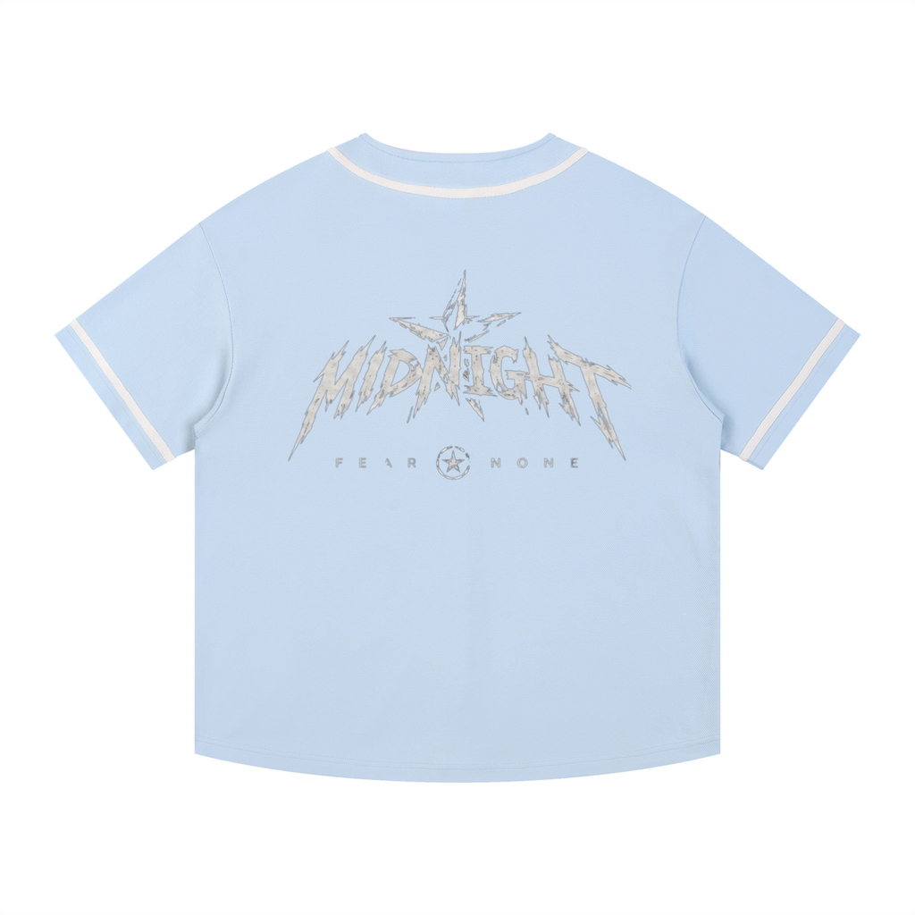 Contrast Piped Button-Up Jersey
