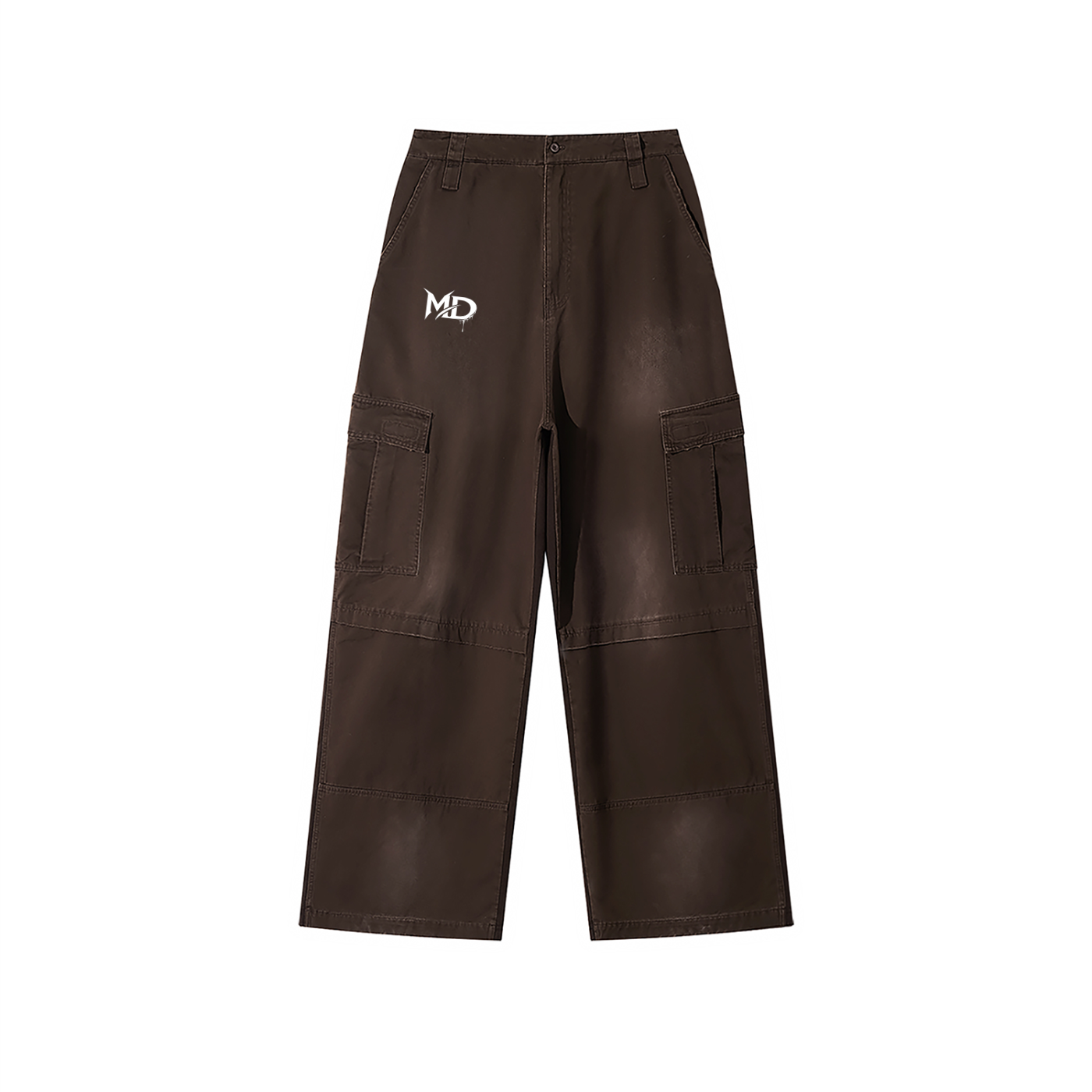Unisex Sunfade Washed Wide Leg Cargo Pants