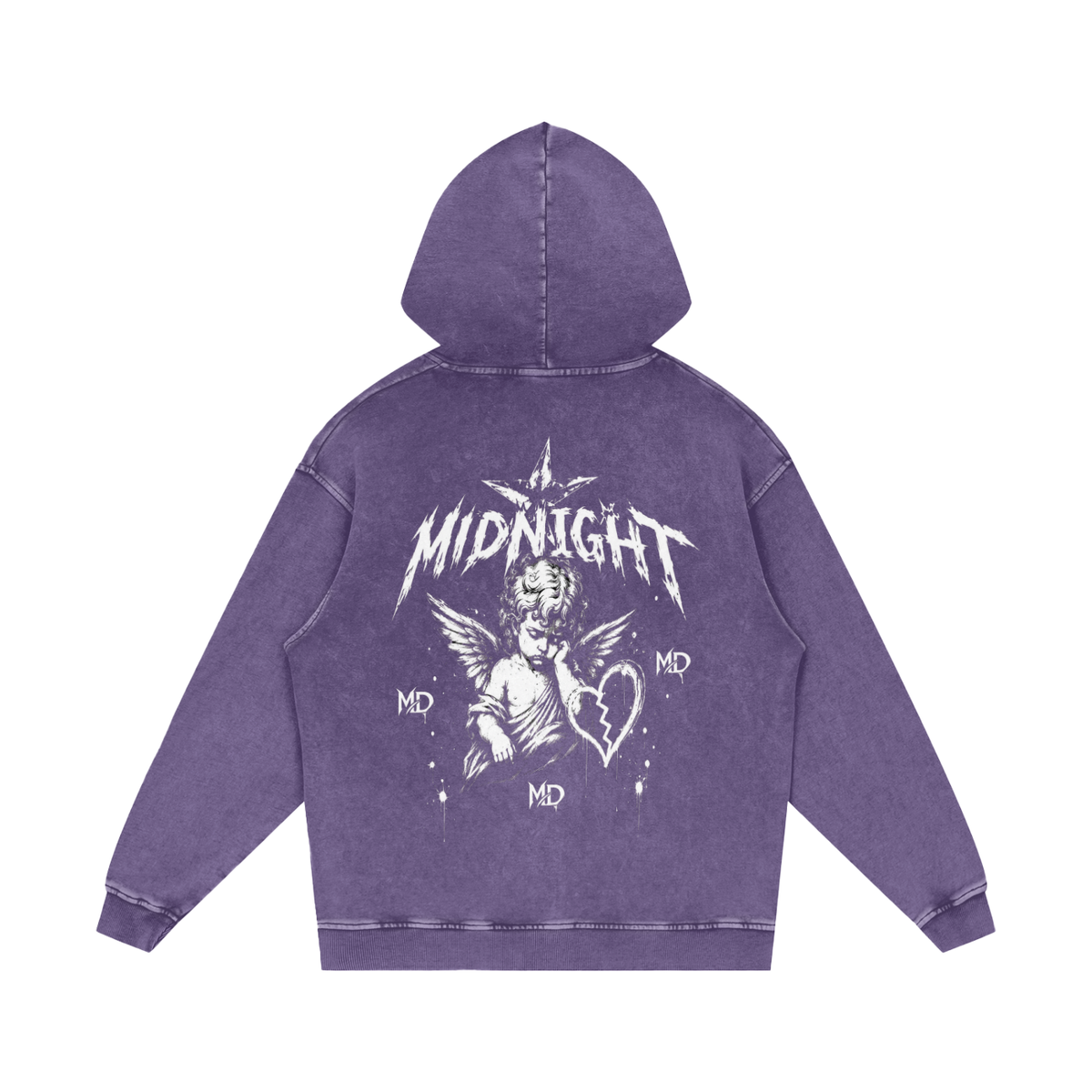 Snow Washed Loose Cotton Hoodie