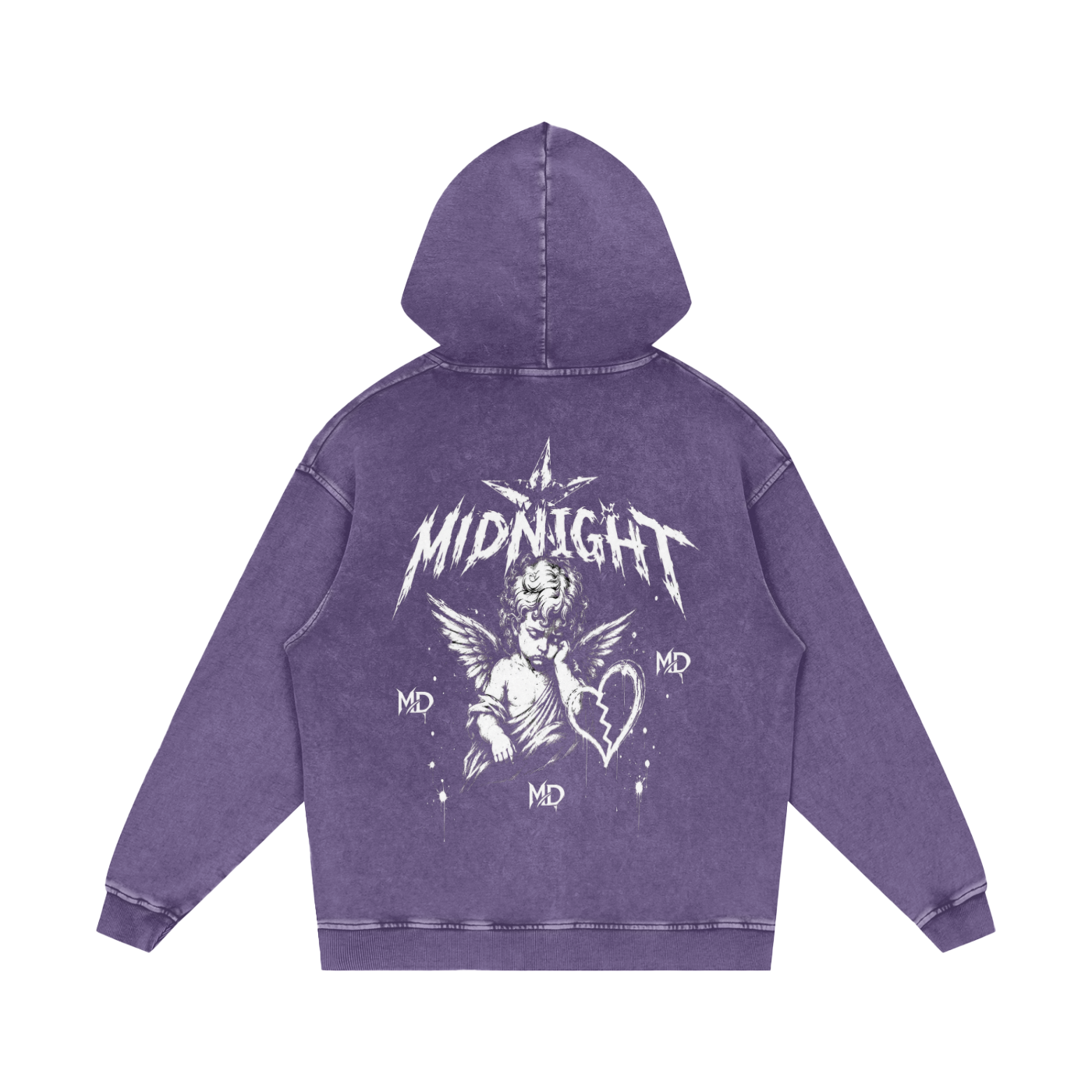 Snow Washed Loose Cotton Hoodie