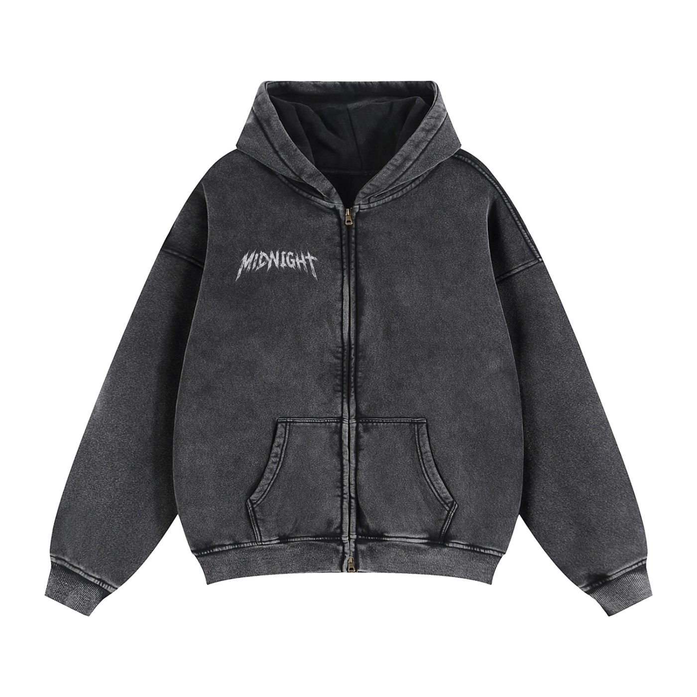 Zip-Through Boxy Fleece Hoodie